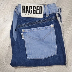 Women's Ragged Priest Patchwork Blue Denim Retro Two Tone Jeans - 24x31 - Picture 1 of 11
