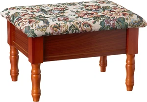 Reposo de taburete otomano de almacenamiento de madera vintage con parte superior acolchada almacenamiento oculto - Imagen 1 de 8