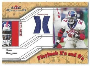 2002 FLEER MAXIMUM RON DAYNE PLAYBOOK X'S AND O'S GAME WORN JERSEY NY GIANTS - Picture 1 of 2