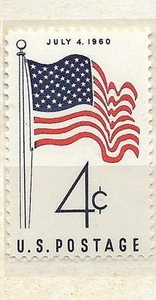 US 1053 Star U.S. Flag, July 4 1960 4c single MNH 1960 - Picture 1 of 1