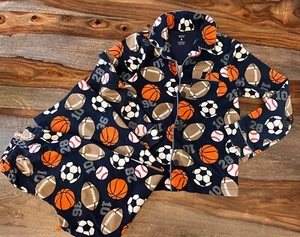 CARTERS BOYS PAJAMA PJ SET SLEEP PANTS SHIRT SIZE 8 SPORTS THEME - Picture 1 of 6