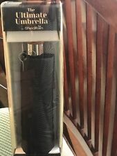 ShedRain Ultimate Umbrella 44” ARC, Auto Open/Close Wood handle, leather handle