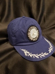 Vintage Mercedes Benz 60s-70s Patch Logo Racing Podium Wreath Cap Hat Blue Rare - Picture 1 of 8
