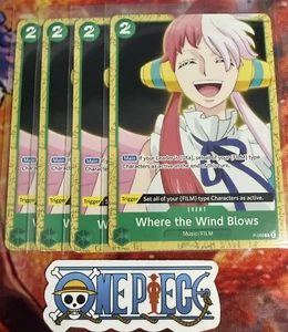 4x One Piece Promo P-058 P Where The Wind Blows - Inglés - Juego - TCG - Como nuevo - Imagen 1 de 1