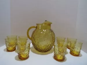 VINTAGE ANKER HOCKING LIDO MILANO BERNSTEIN KRUG & 10 STEINE GLÄSER MCM 1970er - Bild 1 von 14