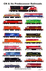 Póster Canadian National & Its Predecessor RRs 11""x17"" firmado por Andy Fletcher - Imagen 1 de 1