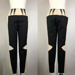 Vtg Balenciaga by Nicolas Ghesquiere AW2008 Black Wool & Plastic Pants FR38 - Picture 1 of 11