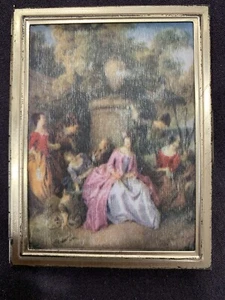 VINTAGE GOLD-TONED METAL FOLDOUT COMPACT PHOTOGRAPH CASE.   - Picture 1 of 12