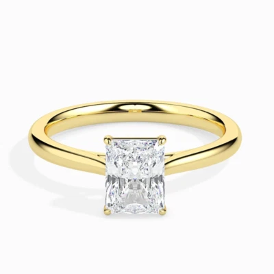 Gold Diamond Ring Solid 14k Yellow Radiant 1 Ct IGI GIA HRD Lab Grown Sizable - Image 1 of 4