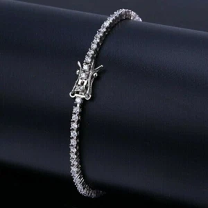 7Ct Round Cut Diamond Women's Tennis Bracelet Solid 14K White Gold Plated 7 inch - Picture 1 of 7