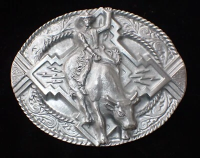 FIVELA DE CINTO ESTILO SUDOESTE BULL RIDER SISKIYOU ESTANHO FEITA NOS EUA NOVA - Imagem 1 de 2