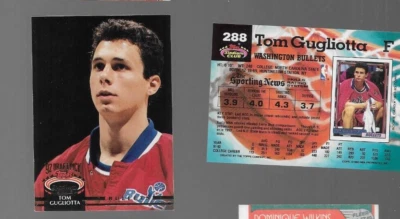 1992 93 Stadium Club Basketball Card #288 TOM GUGLIOTTA    Mint - Image 1 of 2