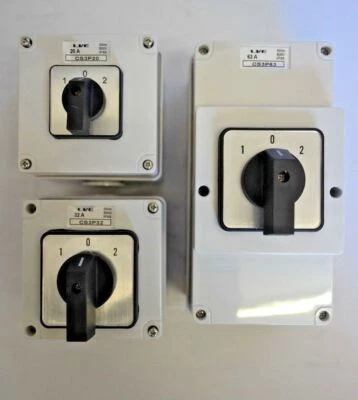 20AMP 32AMP 63AMP 3 POLE IP66 ENCLOSED CHANGEOVER SWITCH SURFACE MOUNTED - image 1 of 2
