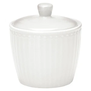 Greengate Zuckerdose ALICE Weiß Zuckertopf Everyday Geschirr WHITE Dose 9x10 cm - Bild 1 von 1