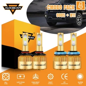 AUXBEAM S3 9005 H11 LED Headlights Combo High Low Beam 72W 8000LM Super Bright - Picture 1 of 12