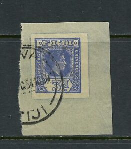 R0715   Fiji  1954   KGVI  postal stationary  CUT-SQUARE    1v.   used