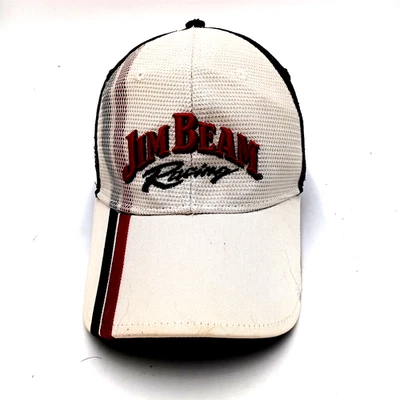 Gorra ajustable de malla Robby Gordon #7 Jim Beam Racing para hombre NASCAR blanca negra Foto 1 de 4