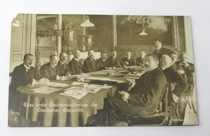 1919 Germany First Weimer Republic Cabinet Meeting RPPC Post WWI Weimer Castle - Picture 1 of 2