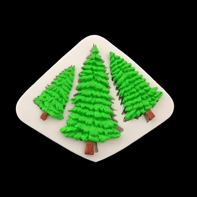 3 Christmas Tree Topper Mold Chocolate Candy Baking Fondant Cake Silicone Mould - Image 1 of 3