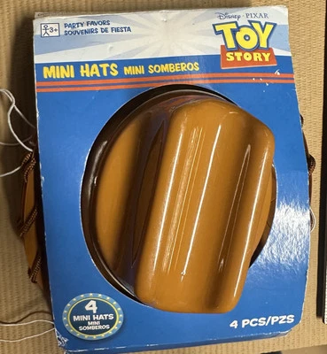 Mini sombreros de vaquero de plástico Toy Story Sheriff Woody 4 unidades Foto 1 de 3