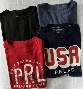 Boys polo ralph lauren T-shirts Short & Long Sleeve Size M 10-12 Lot Of 4 - Picture 1 of 8
