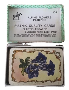 Vintage Complete PIATNIK Patience Cards ALPINE FLOWERS Pattern 52 Small Cards - Picture 1 of 4