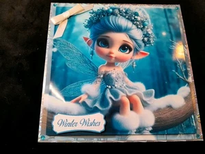 New Handmade Cute Fairy Themed Christmas Card Size 8" X 8 - Picture 1 of 5
