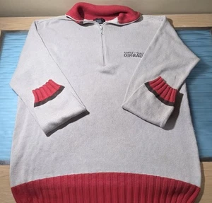 Vintage Marithe Francois Girbaud Sweater Red/Beige 1/4 Zip Pullover Size Large - Picture 1 of 6