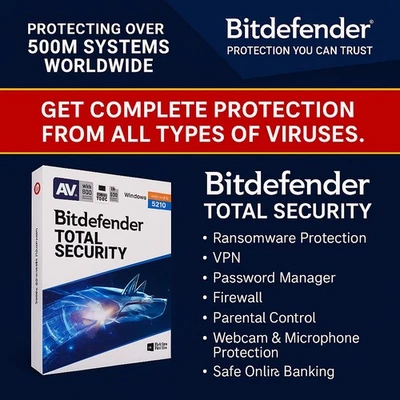 Bitdefender Total Security Protection- 3 Years 3 Devices - Image 1 of 4