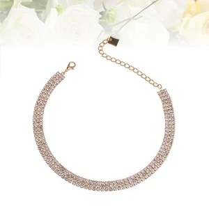 Rows Adjustable White Rhinestone Choker for Women ( ) - Picture 1 of 12