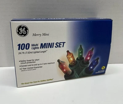 GE Mini String Christmas Lights Incandescent Multi Color 100 lights 24ft - Image 1 of 4