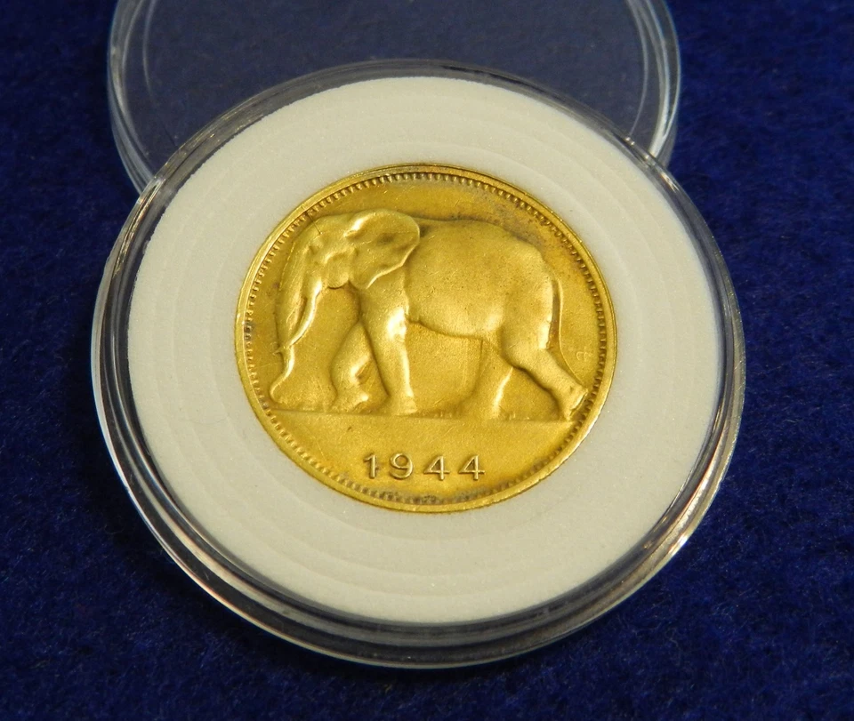 1944 Belgian Congo 1 Franc - Beautiful Coin - See PICS - Image 1 of 2