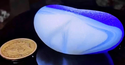 EPIC HUGE Cobalt Blue & Opalescent Layered Multi! Real Davenport Beach Sea Glass - Image 1 of 4
