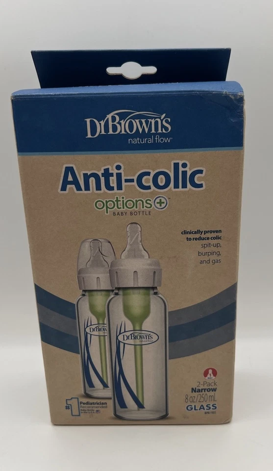 Dr Brown's, anticólicos, paquete de 2, estrecho, 8 oz, vidrio Foto 1 de 4