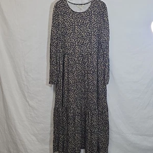 Boden Navy and Beige Patterned Dress Size 16R - Picture 1 of 7