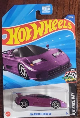 Hot Wheels '94 Bugatti Eb110 SS Purple 2025 221/250 HW Race Day 9/10 - Image 1 of 2