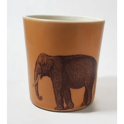 Taza Gleena Asya Palatova Naranja Porcelana Elefante 16oz Hecha a Mano  Foto 1 de 4