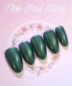 Gel Smeraldo Shimmer Unghie Finte, Unghie Autunnali, Unghie Verdi, Unghie Shimmer - Foto 1 di 4