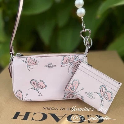 全新带标签 Coach Nolita 19 带 Sparkly 蝴蝶印花 CCF58+ID 保护壳 CCM78 捆绑出售物品 — 第 1/4 张图片