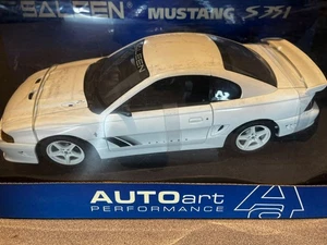 AUTOart 1998 Ford Mustang Saleen S351 1/18 weiß Diecast Modell selten! - Bild 1 von 13