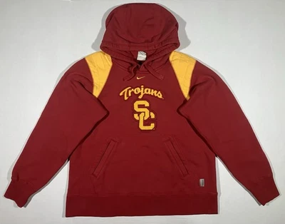 Nike USC Trojans Sudadera con Capucha Para Hombres Mediana NCAA Sudadera Cardinal Dorado Centro Swoosh Foto 1 de 4