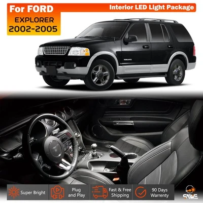 Комплект из 13 белых светодиодных ламп для салона Ford Explorer 2002-2005 годов выпуска карта купол 194 - Изображение 1 из 4