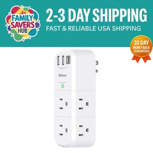 9-in-1 Rotating Plug Outlet Extender with Surge Protector - Safe & Compact - Picture 1 of 9