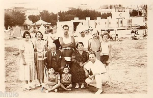 BL571 Carte Photo vintage card RPPC Groupe plage famille enfants Royan 1933 - Picture 1 of 1