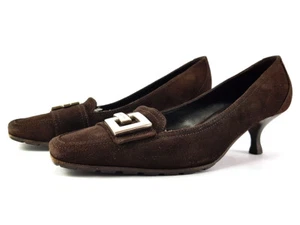 Sergio Rossi Brown Suede Pumps Women’s Shoes Size US 7.5 EU 37.5 - Picture 1 of 10