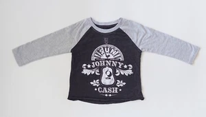 Johnny Cash Sun Record Company Johnn Cash Long Sleeve Black Gray Shirt Size 18M - Picture 1 of 4