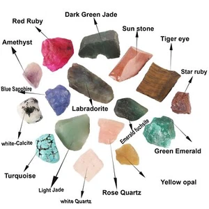 200 Gm 7 Types Mix Stones Assorted Lot Ruby, Emerald, Sapphire, Yellow Opal Etc - Picture 1 of 6