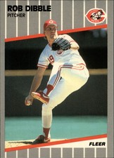 1989 Fleer Glossy Cincinnati Reds Baseball Card #160 Rob Dibble
