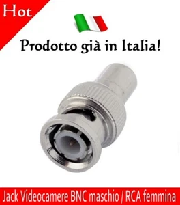 BNC maschio RCA femmina Connettore per CCTV Video Camere Videosorveglianza Spina - Foto 1 di 2