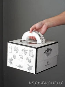 Bundle of 3 (8.5") Luxury Cake Boxes, Bakery Boxes, Bulk Cake Boxes, Black&White - Picture 1 of 4